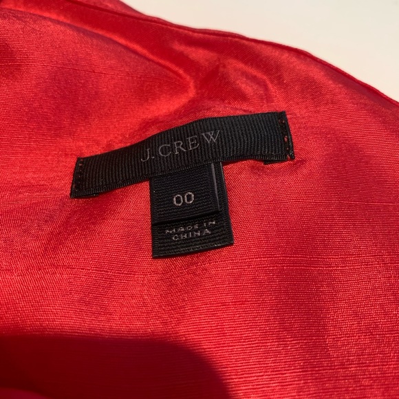 J. Crew 00 Red Silk One-shoulder top - Picture 3 of 5
